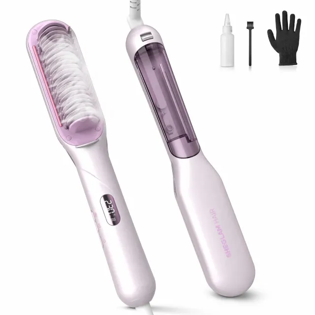 SHEGLAM Brosse Lissante Vapeur 3-en-1 céramique cheveux secs