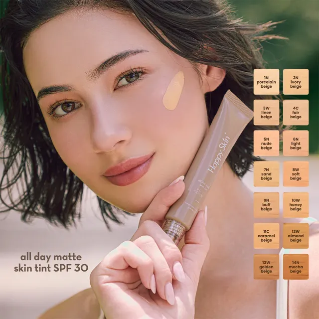 Happy Skin All Day Matte teinte visage SPF30 porcelain beige