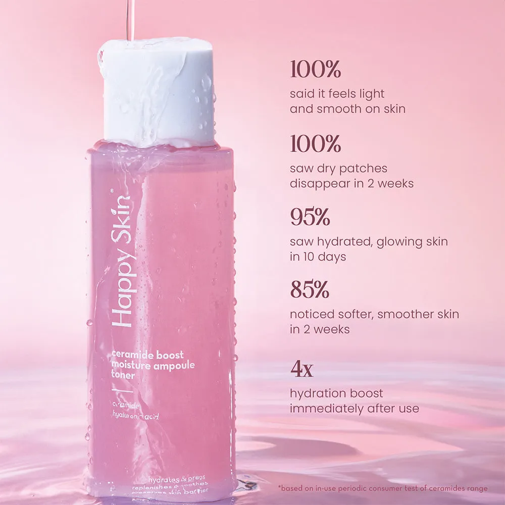 Happy Skin Ceramide Boost lotion tonique ampoule hydratante