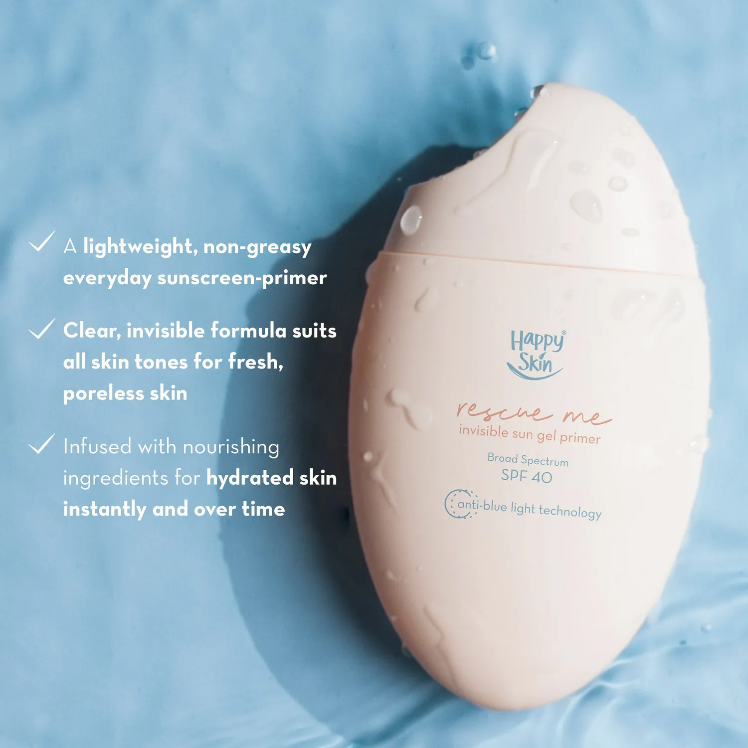 Happy Skin Rescue Me Invisible Sun Gel Primer base SPF 40 invisible