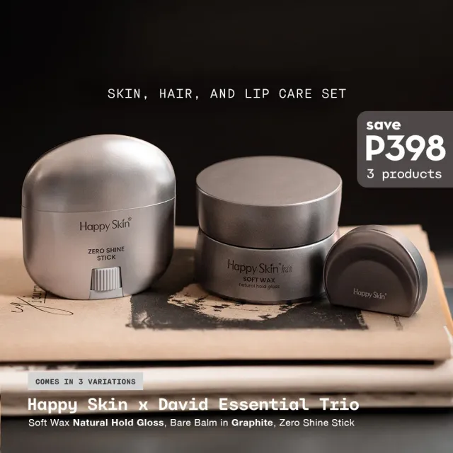 Happy Skin x David Essential Trio coffret homme 3 soins