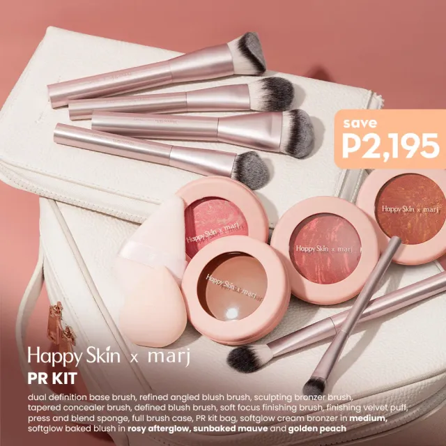 Happy Skin x Marj PR Kit teint blush bronzer 8 pinceaux