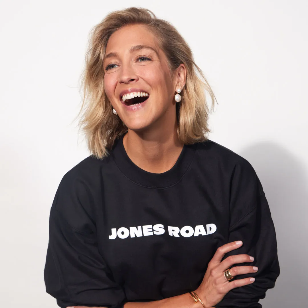Jones Road The Classic Crew Sweat Noir Coton Oversize