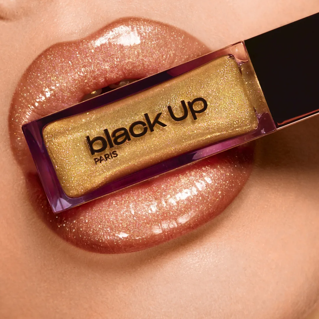 Black Up Glowry Lip Oil gloss huile 24k doré scintillant