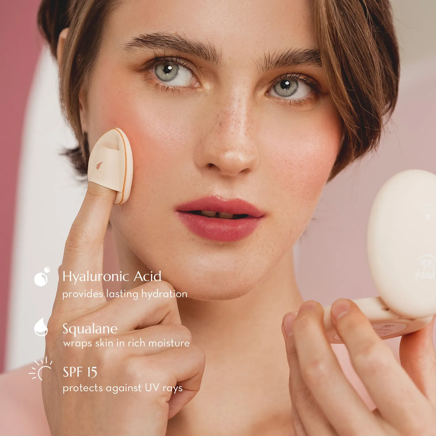 Happy Skin Off Duty Mini fond de teint poudre Skin SPF15