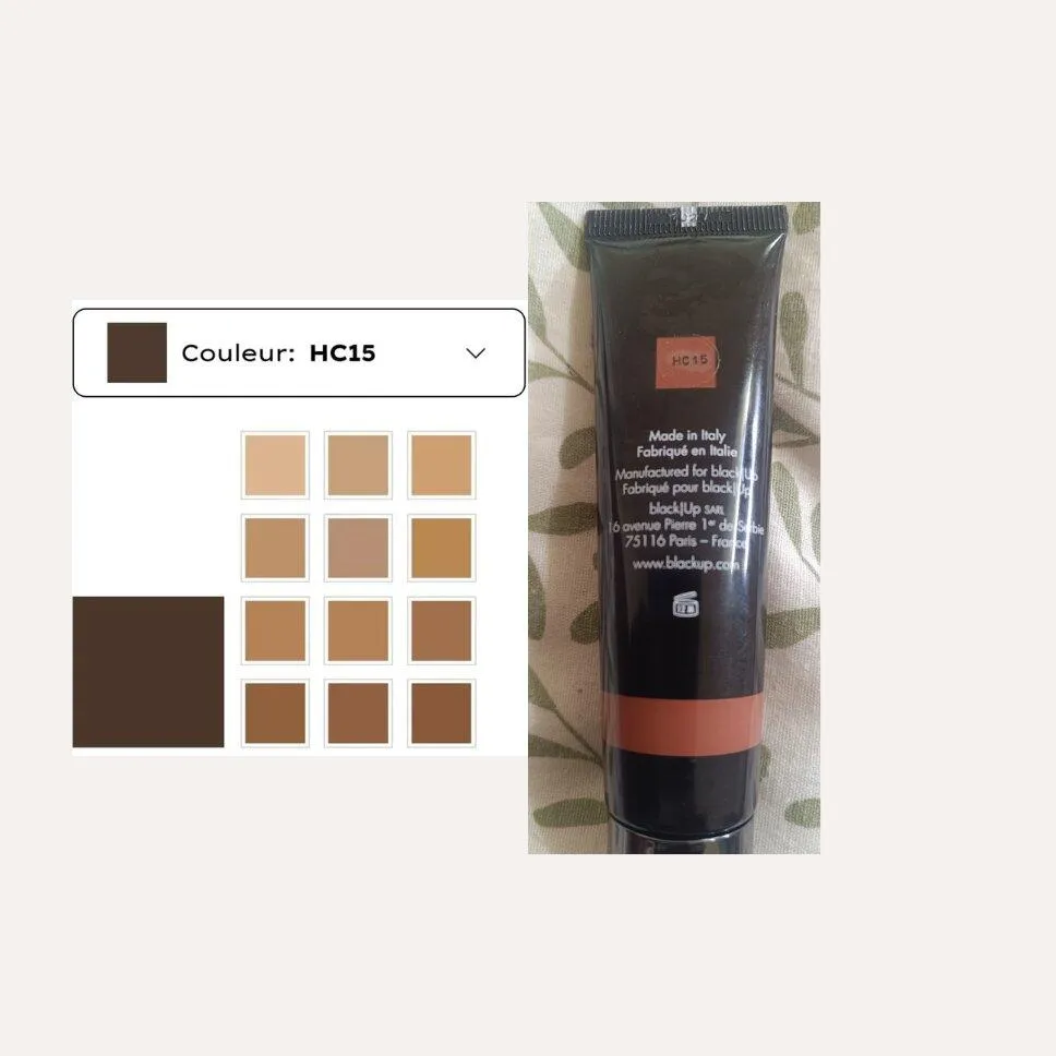 Black Up Fond de Teint Crème Haute Couvrance 15 teintes