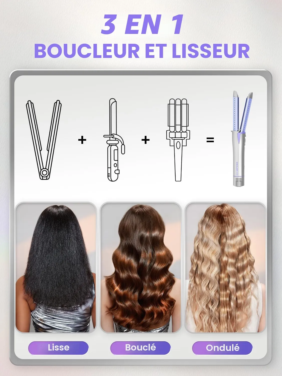 SHEGLAM Sleek Chic lisseur boucleur air froid céramique