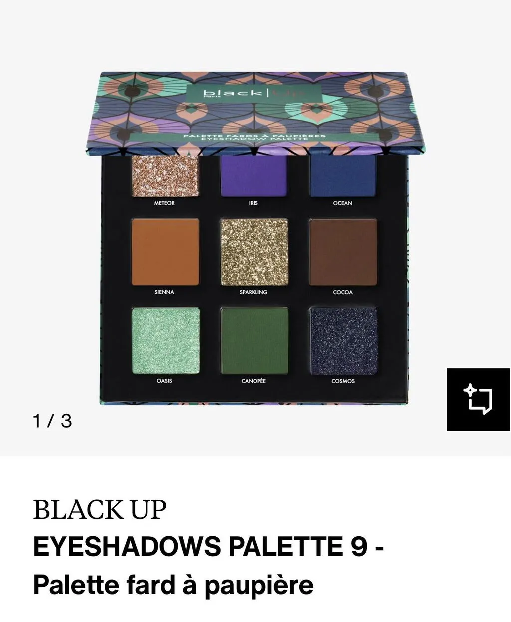 Black Up Palette 9 Fards à Paupières pigmentée mats