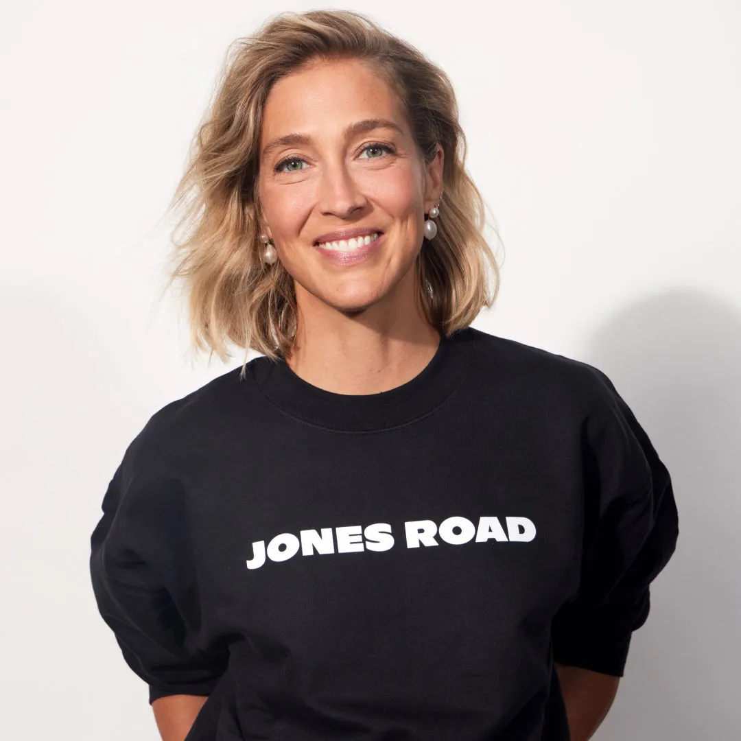 Jones Road The Classic Crew Sweat Noir Coton Oversize
