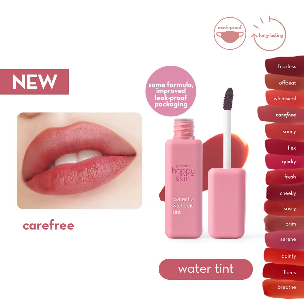 Happy Skin Water Lip & Cheek Tint encre lèvres joues longue tenue