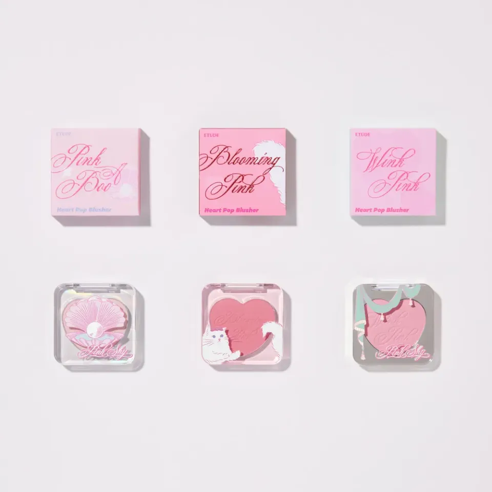 ETUDE Heart Pop Blusher Pink Shy blush rose 4g éclatant
