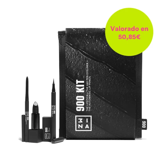 3INA The 900 Look Kit maquillage noir mat 3 pièces
