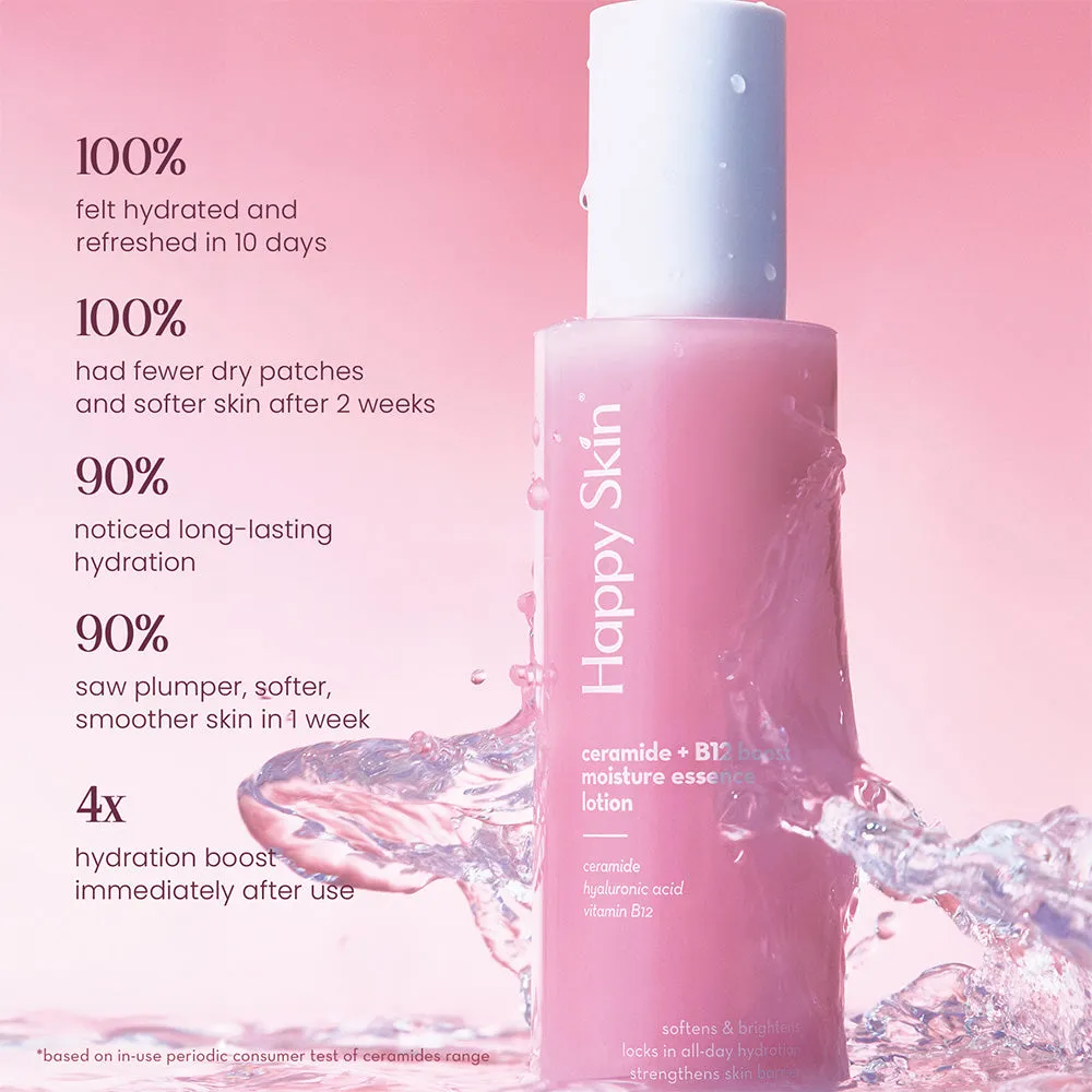 Happy Skin Ceramide + B12 Boost lotion essence hydratante