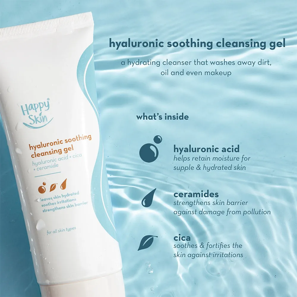 Happy Skin Hyaluronic gel nettoyant visage apaisant