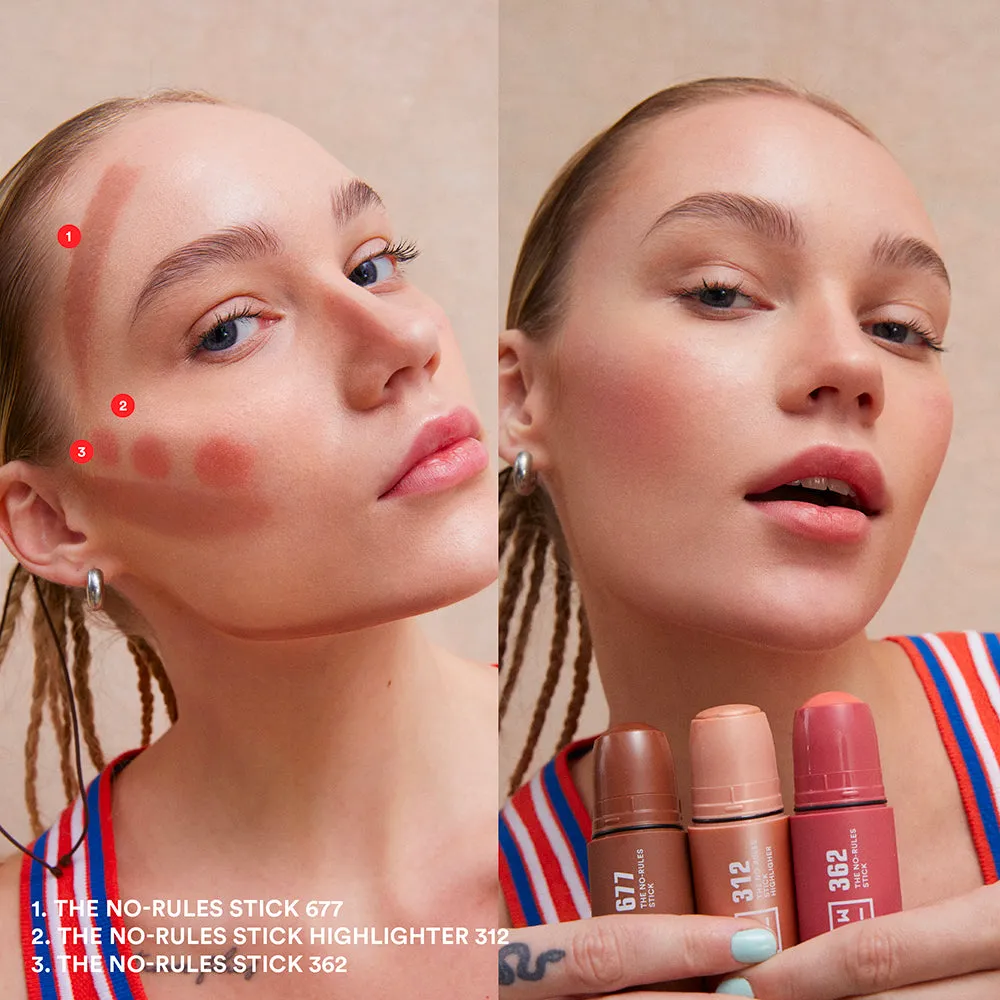 3INA The No-Rules Stick 677 mini stick blush crémeux