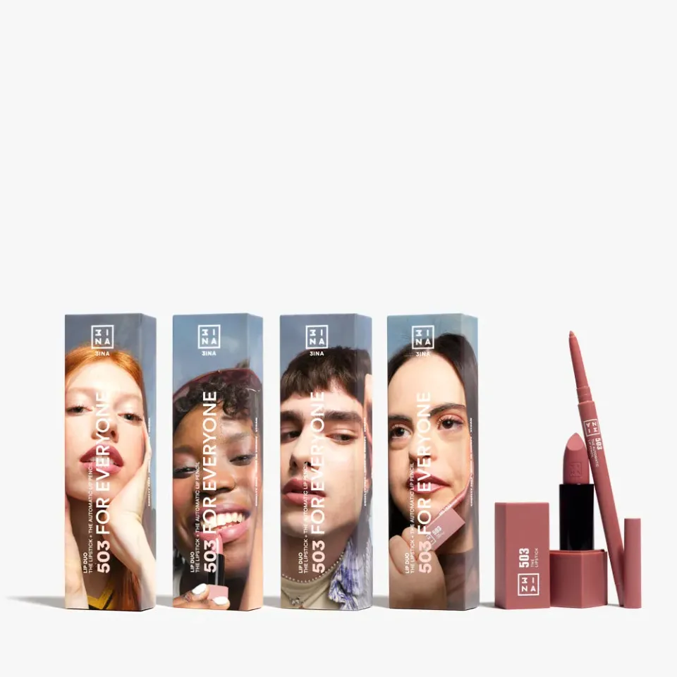 3INA For Everyone lip duo rouge 503 nude rosé
