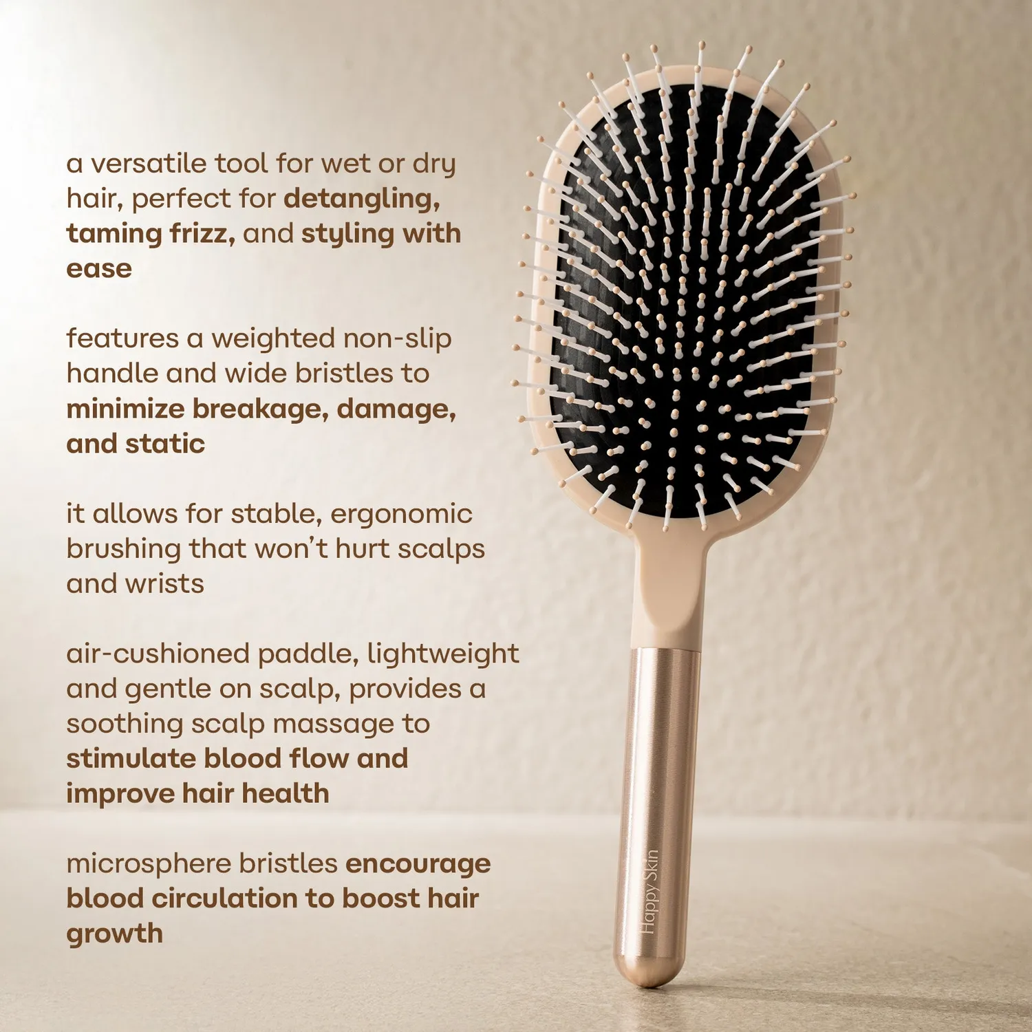 Happy Skin Detangler brosse démêlante volumatrice cheveux