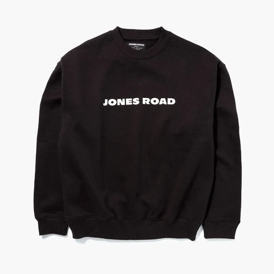 Jones Road The Classic Crew Sweat Noir Coton Oversize