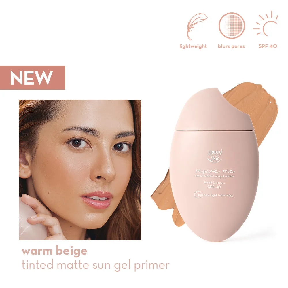 Happy Skin Rescue Me Tinted Matte Sun Gel Primer base SPF 40 Light Beige